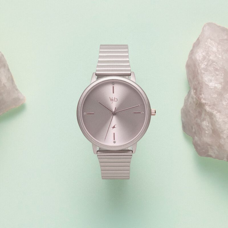 Fastrack Vyb Bliss Quartz Analog Sand Dial Metal Strap Watch For Girls