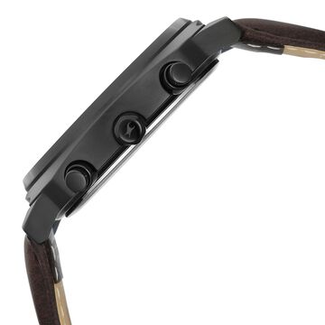 Fastrack Kronos Guys Chronograph Watch With Date Black Dial & Brown Leather Strap