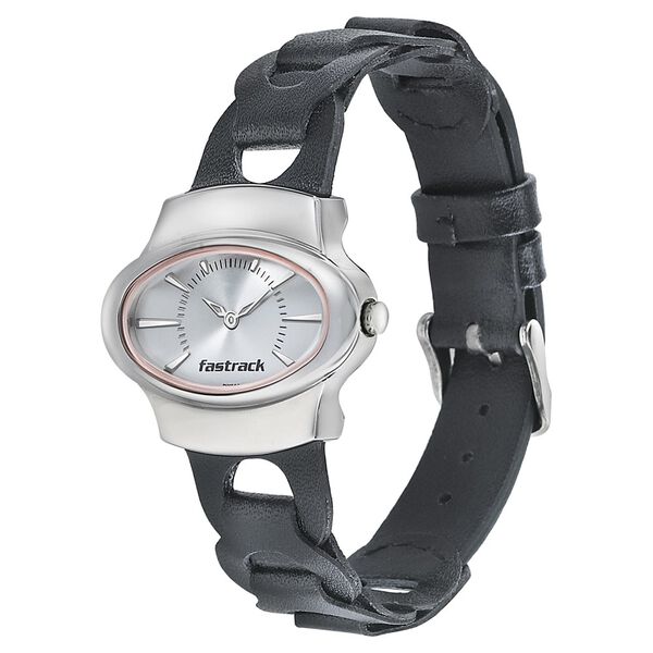 Fastrack Hitlist Quartz Analog Silver Dial Leather Strap Watch for Girls - image number 2