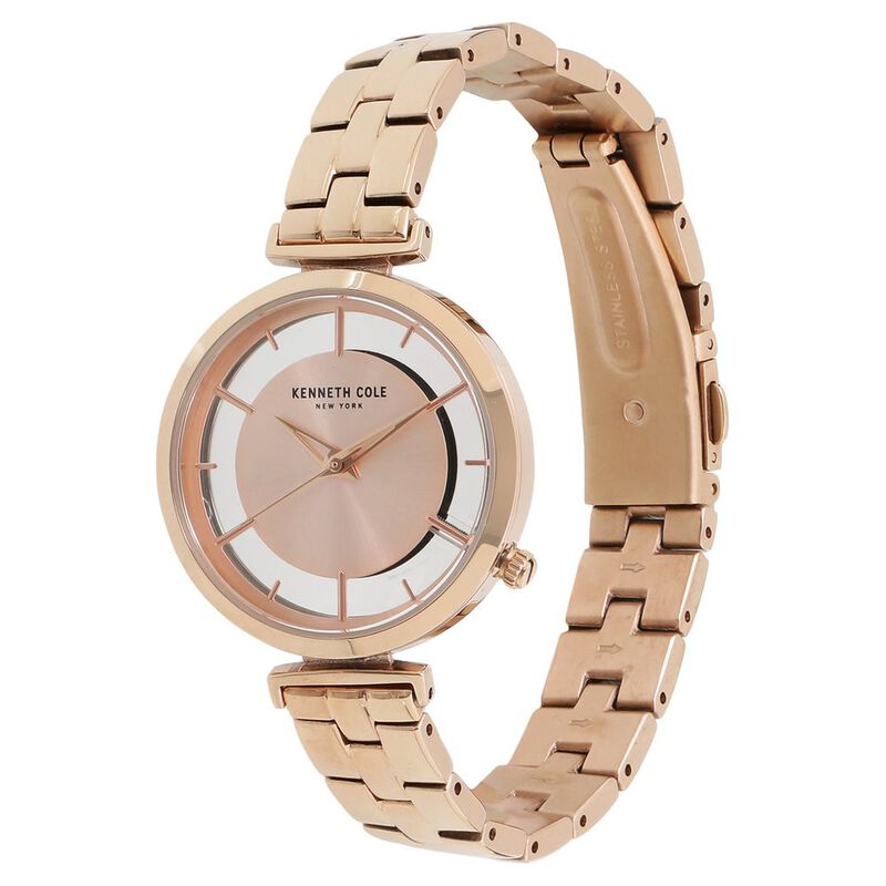 Kenneth Cole Quartz Analog Rose Gold Dial Stainless Steel Strap Watch for Women - image number 1