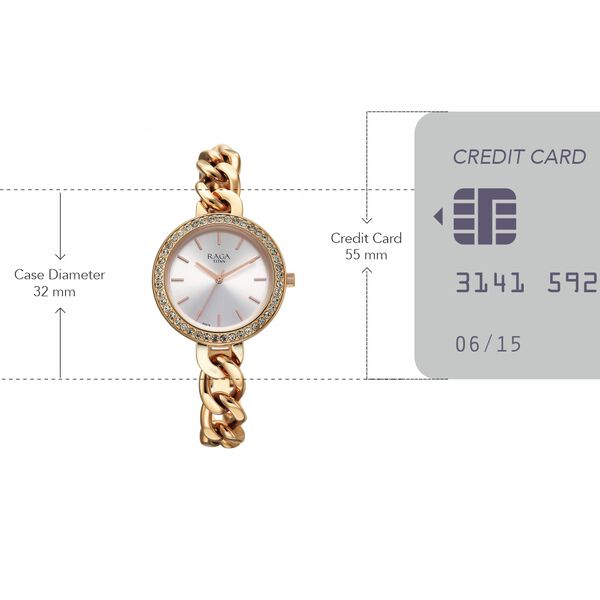 Titan Raga Showstopper Quartz Analog Silver Dial Metal Strap Watch For Women - image number 5