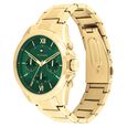 Tommy Hilfiger Quartz Multifunction Green Dial Golden Stainless Steel Strap Watch For Men - image number 1