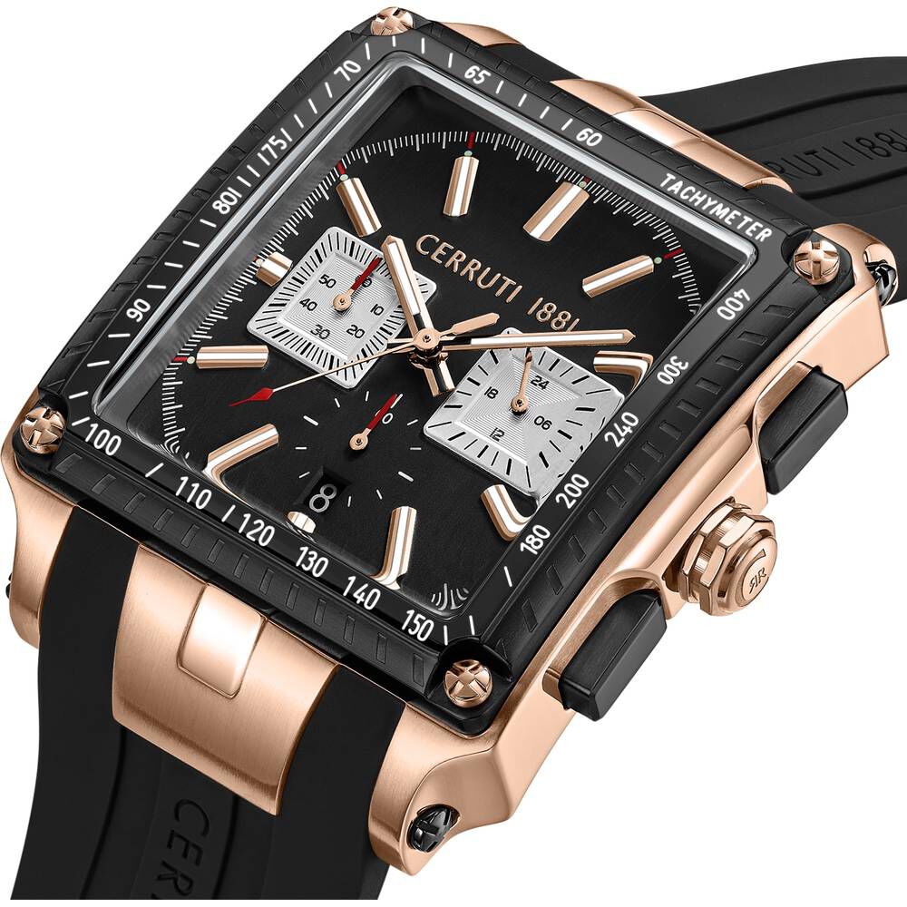 Buy Online Cerruti 1881 Quartz Chronograph Black Dial Stainless Steel Strap Watch for Men ceciwgo0018810w Titan