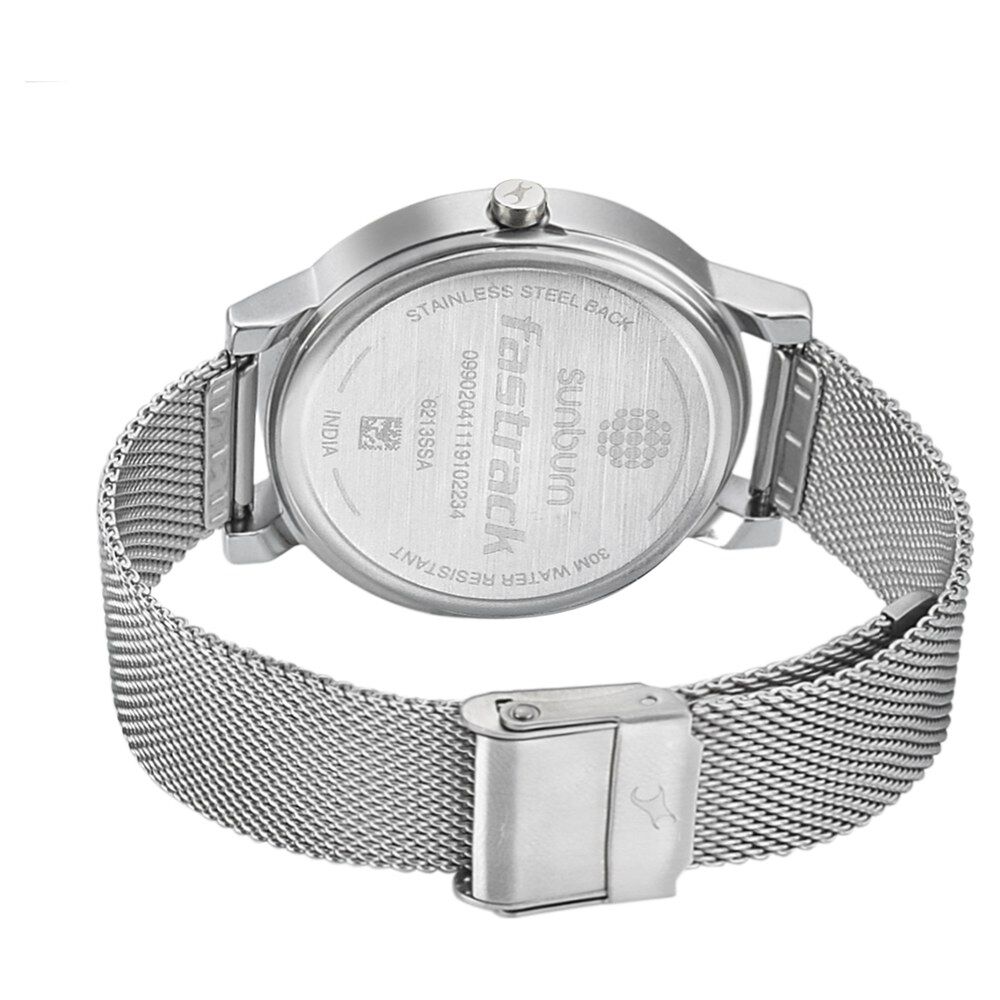 Fastrack watch stainless steel back water resistant price on sale