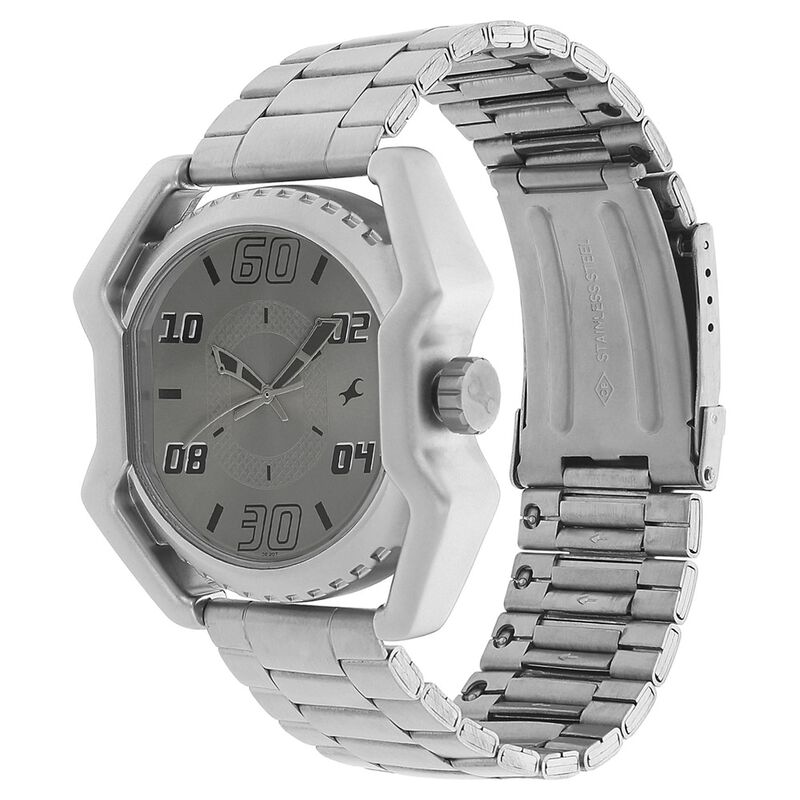 Fastrack Quartz Analog Grey Dial Metal Strap Watch for Guys - image number 1