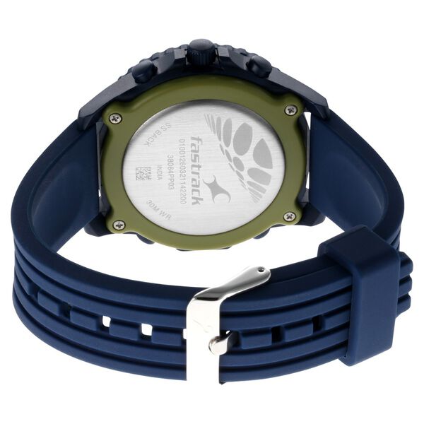 Fastrack Streetwear Quartz Analog Digital Blue Dial PU Strap Watch for Guys - image number 4