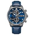 Police Quartz Multifunction Blue Dial Blue Leather Strap Watch for Men - image number 0