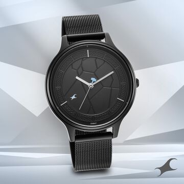 Fastrack Thor Quartz Analog Black Dial Stainless Steel Strap Watch for Girls