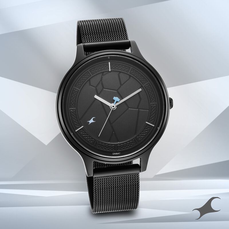 Fastrack Thor Quartz Analog Black Dial Stainless Steel Strap Watch for Girls
