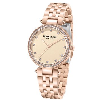 Kenneth Cole Quartz Analog Rose Gold Dial Stainless Steel Strap Watch For Women