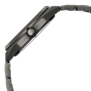 Vyb Horizon By Fastrack Quartz Analog Grey Dial Grey Stainless Steel Strap Watch For Guys