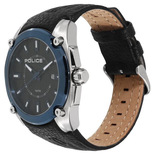 Police Quartz Analog with Date Black Dial Leather Strap Watch for Men - image number 1