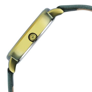 Fastrack Glitch Quartz Analog Blue Dial Leather Strap Watch for Girls