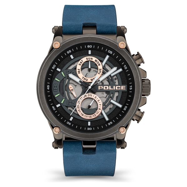Police Quartz Multifunction Grey Dial Leather Strap Watch for Men - image number 0