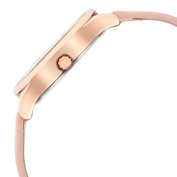 Titan Neo Workdays Silver Dial Women Watch With Leather Strap