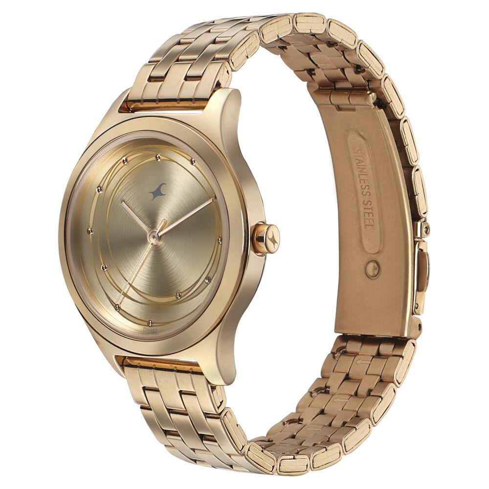Fastrack golden watch deals