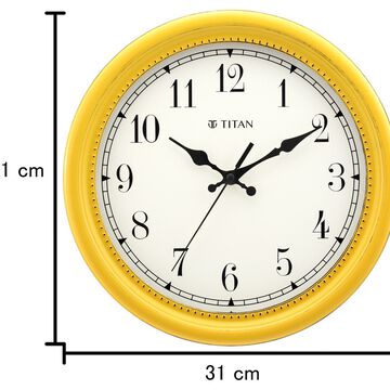 Titan Contemporary Distressed Finish White Wall Clock with Silent Sweep Technology - 30 cm x 30 cm (Medium)