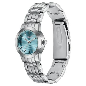Poze Poze Quartz Analog Blue Dial Silver Metal Strap Watch For Women