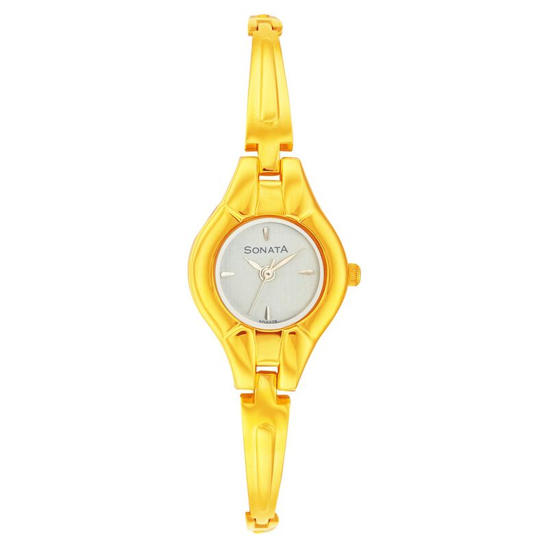 Sonata Quartz Analog Champagne Dial Strap Watch for Women