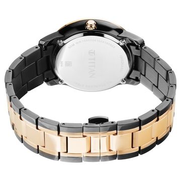 Titan Royale Quartz Multifunction Marble Dial Dual-Tone Stainless Steel Strap Watch for Men