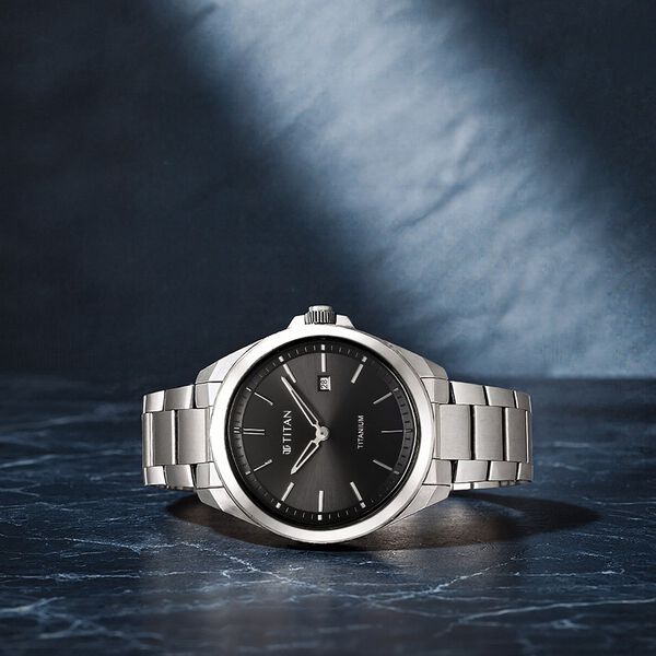 Titan Titanium Quartz Analog Black Dial Titanium Strap Watch for Men - image number 0