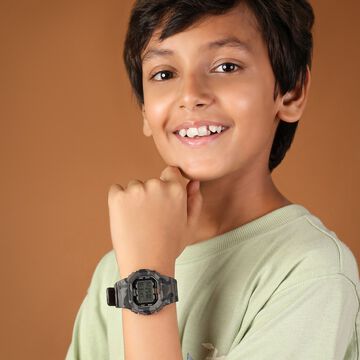 Zoop Digital Watch with LCD Dial And Camouflage Military Grey Strap for Boys Kids, from House of Titan