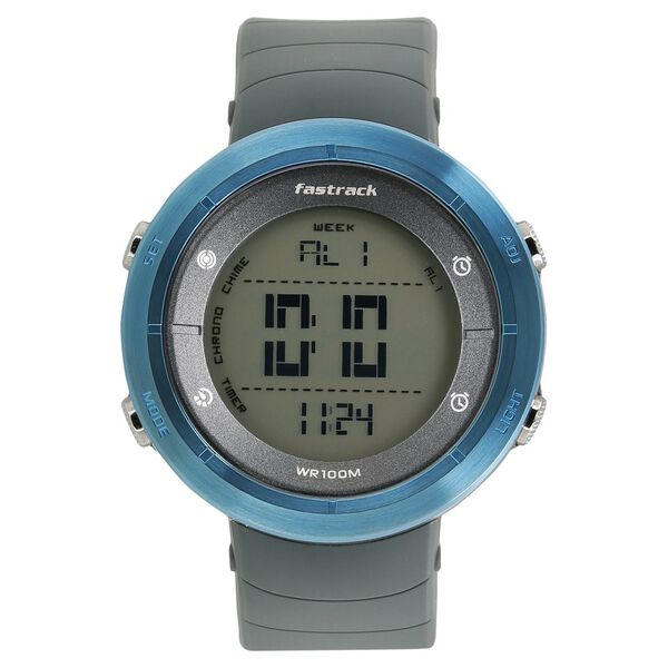 Fastrack Trendies Digital Grey Dial Plastic Strap Watch for Guys - image number 0