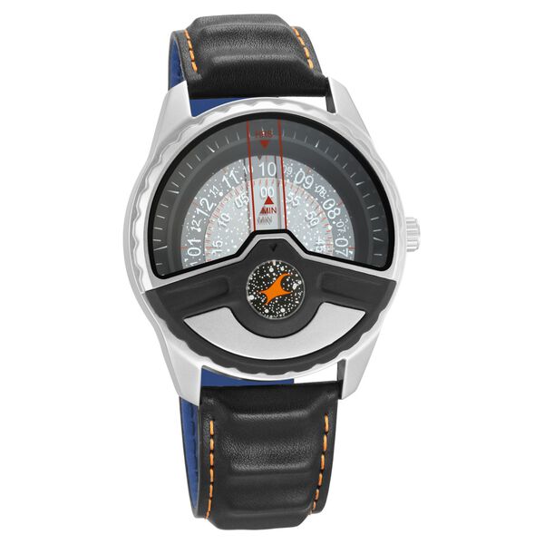 Fastrack Space Rover Quartz Analog Grey Dial Leather Strap Watch for Guys - image number 0