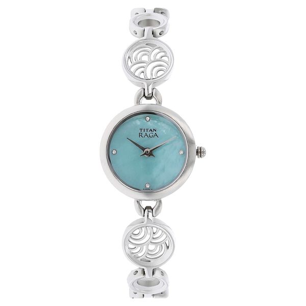 Titan Quartz Analog Blue Dial Metal Strap Watch for Women - image number 0