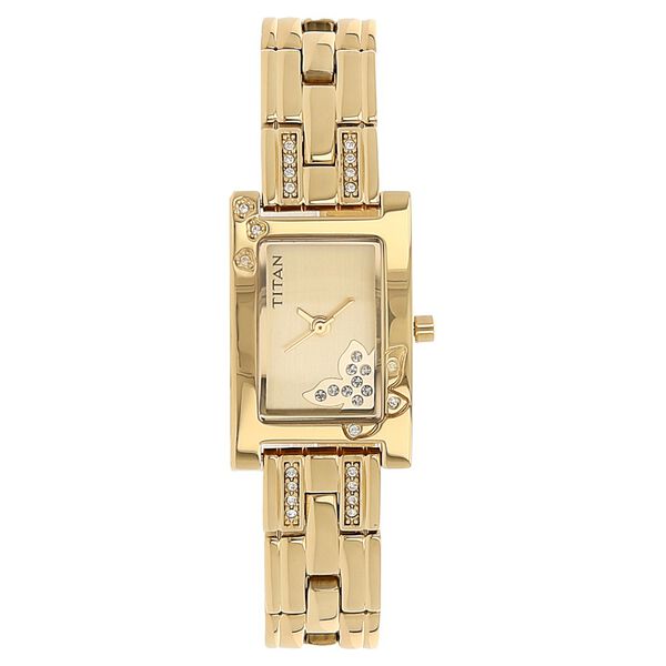 Titan Quartz Analog Champagne Dial Metal Strap Watch for Women - image number 0