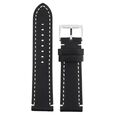 24 mm Black Genuine Leather Straps for Men - image number 0