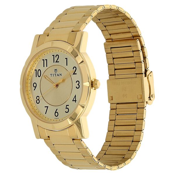 Titan Champagne Dial Analog Stainless Steel Strap Watch for Men - image number 1