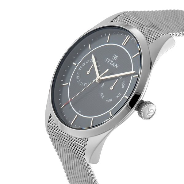 Titan Quartz Multifunction Blue Dial Stainless Steel Strap Watch for Men - image number 1