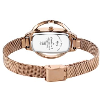 Vyb Charmer By Fastrack Quartz Analog Silver Dial Rose Gold Stainless Steel Strap Watch For Girls