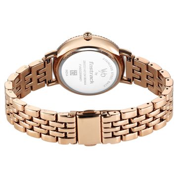 Fastrack Vyb Enigma Quartz Analog Rose Gold Dial Rose Gold Metal Strap Watch For Women