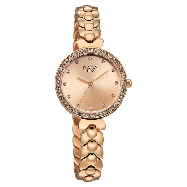 Titan Raga Showstopper Quartz Analog Rose Gold Dial Rose Gold Metal Strap Watch For Women - image number 1