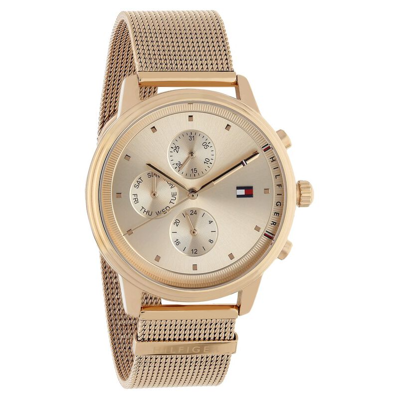 Tommy Hilfiger Quartz Multifunction Rose Gold Dial Stainless Steel Strap Watch for Women - image number 1