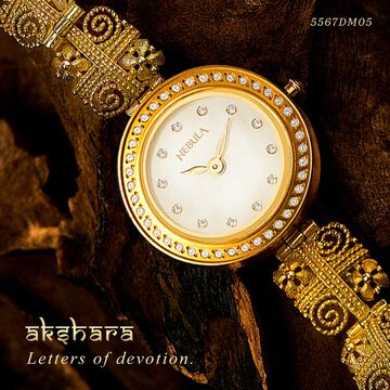 Titan Nebula Nakashi 18k Gold Analog with Diamonds Watch for Women