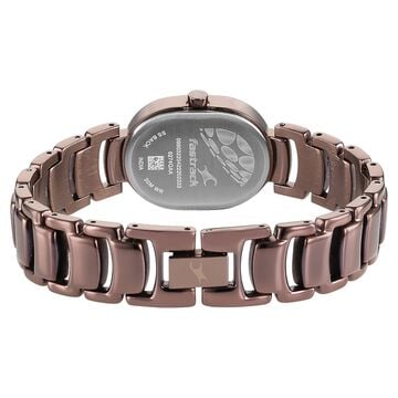 Fastrack Uptown Retreat Quartz Analog Brown Dial Metal Strap Watch for Girls