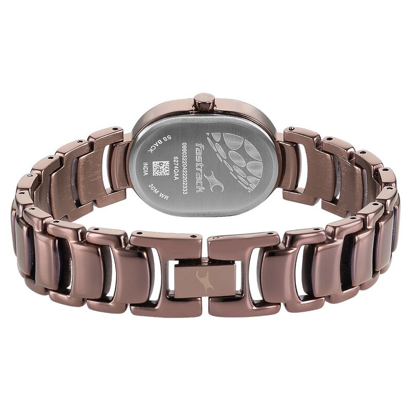 Fastrack Uptown Retreat Quartz Analog Brown Dial Metal Strap Watch for Girls - image number 5