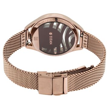 Titan Animalia Quartz Analog Dial Brown Stainless Steel Strap Watch For Women