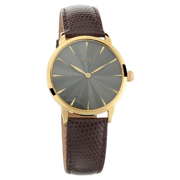 Titan Nebula Vintage 18k Gold Analog Leather Strap Watch For Men - image number 1