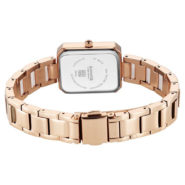 Sonata Festive Quartz Analog White Dial Metal & Plastic Strap Watch For Women - image number 4