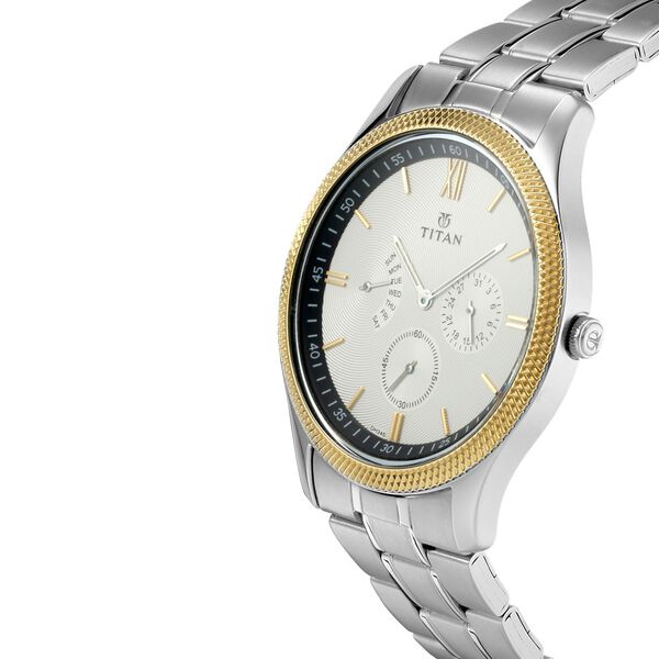 Titan Quartz Multifunction White Dial Stainless Steel Strap watch for Men - image number 1