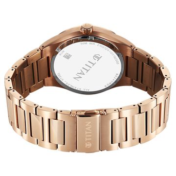 Titan Regalia Marque Analog with Brown Dial Rose Gold Strap Watch for Men