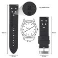 22 mm Black Genuine Leather Straps for Men - image number 1