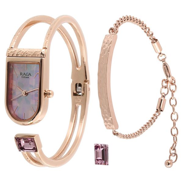 Titan Raga Espana Mother of Pearl Dial Women Watch With Metal Strap - image number 1