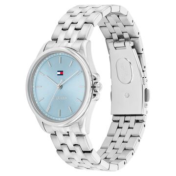 Tommy Hilfiger Quartz Analog Blue Dial Silver Stainless Steel Strap Watch For Women