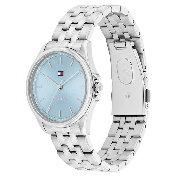 Tommy Hilfiger Quartz Analog Blue Dial Silver Stainless Steel Strap Watch For Women - image number 1