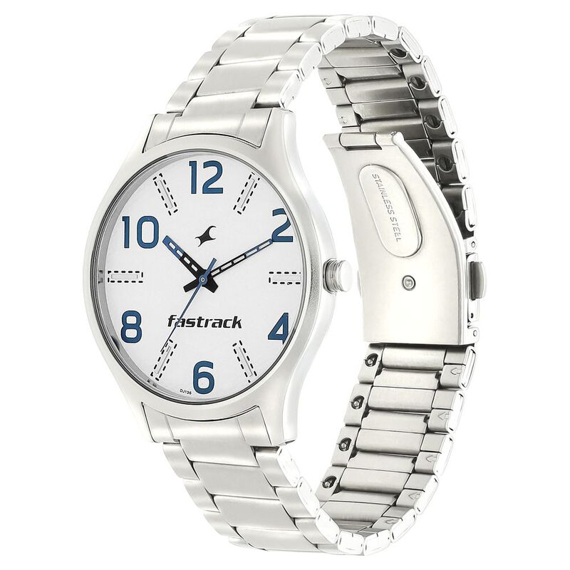 Fastrack Denim Quartz Analog White Dial Stainless Steel Strap Watch for Guys - image number 2